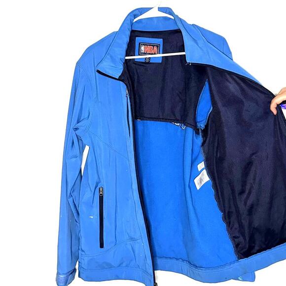 Vintage Oklahoma City Thunder NBA Fleece-Lined Mens Zip Up Jacket Medium PAINT - Picture 11 of 16